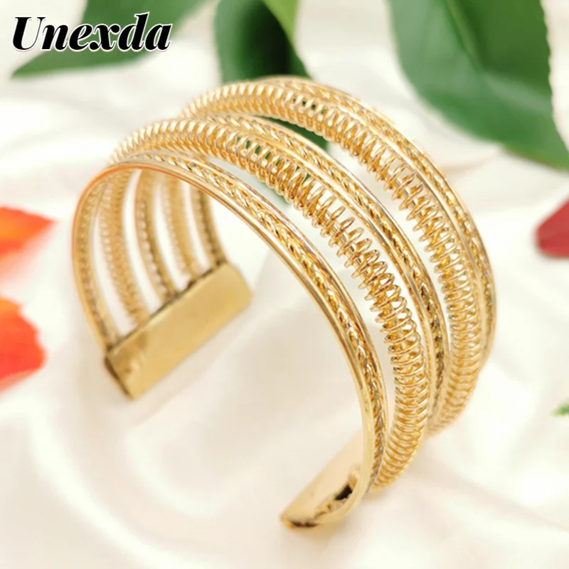 

Unexda New Luxury Designer Jewelry Bracelet For Women Fashion Mesh Multilayer Cuff Bangles Bohemian Jewelry Holiday Gifts Bangle