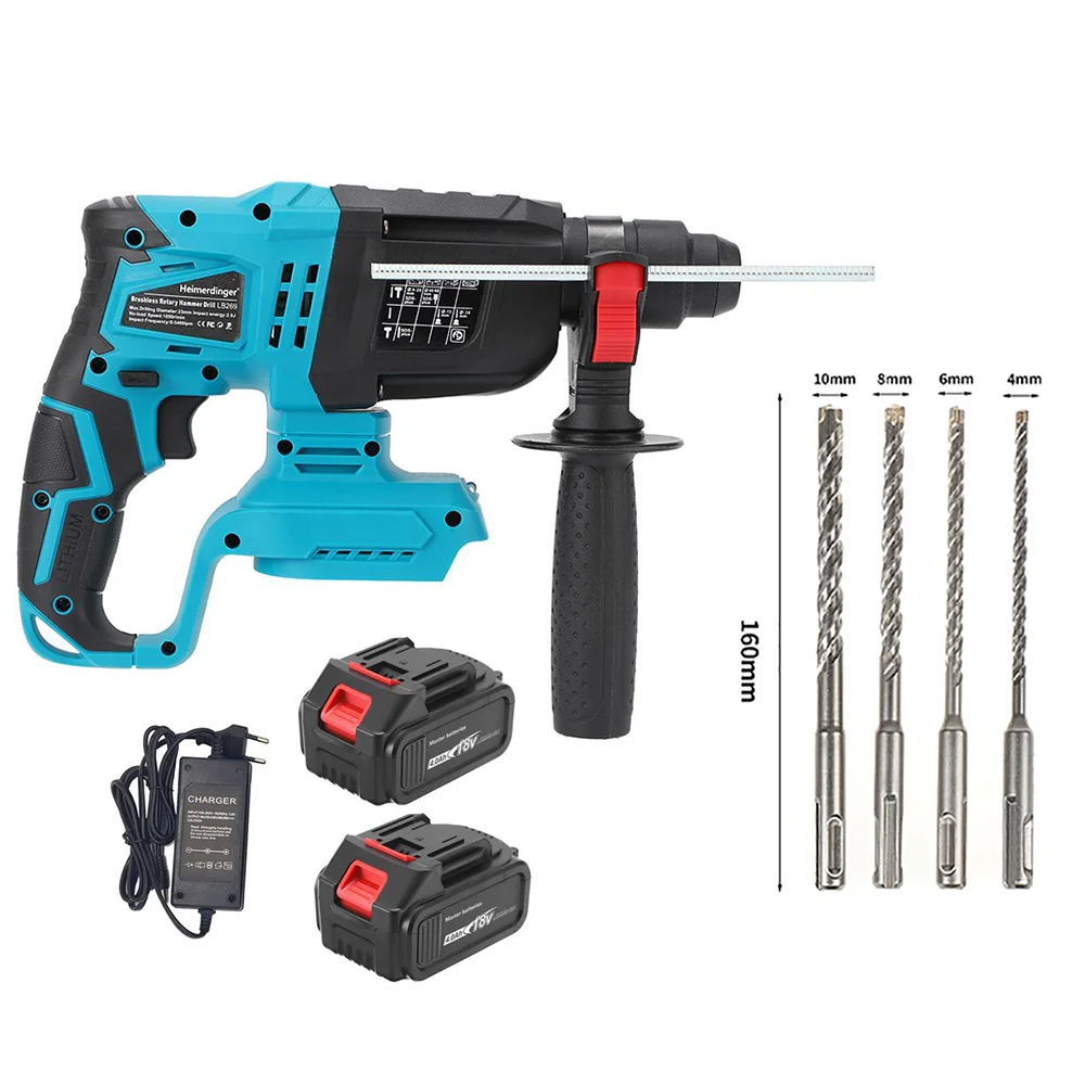 

Heimerdinger Аккумуляторная дрель-перфоратор SDS-Plus 1-1/8 дюйма 18В