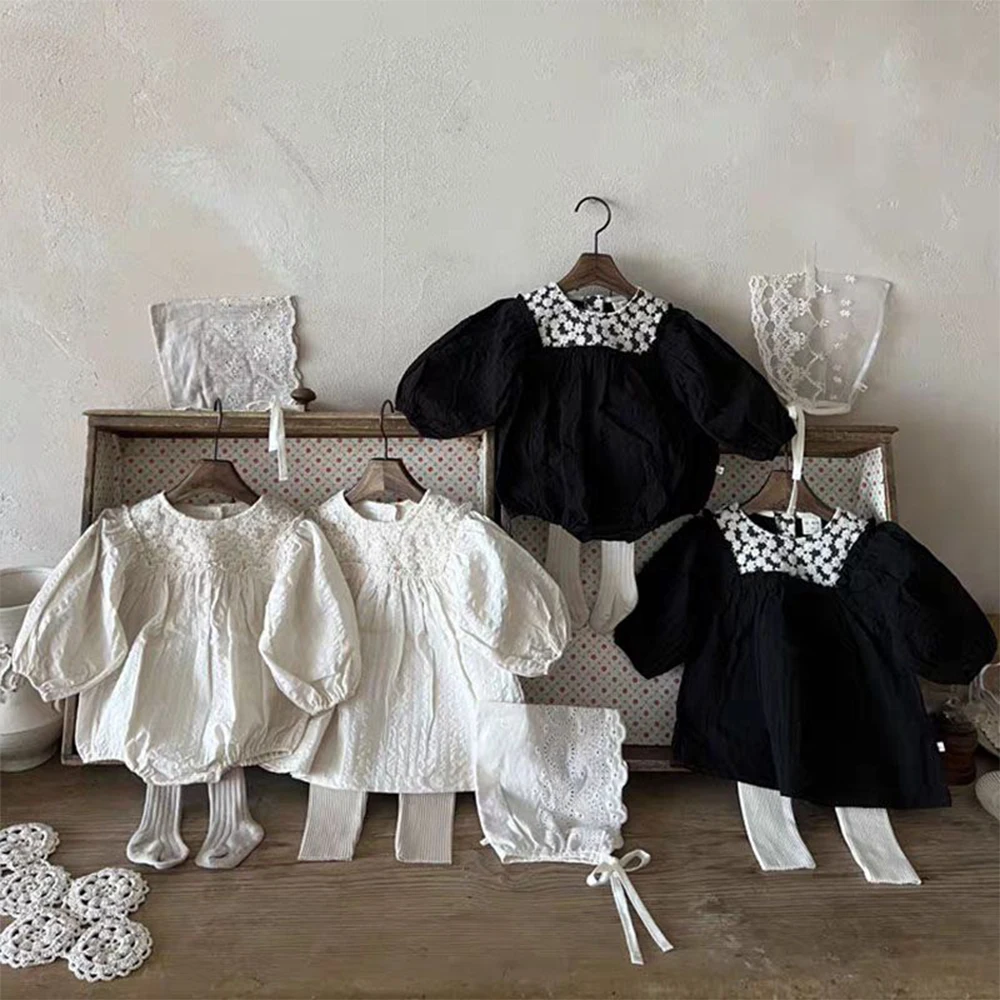 

Melario/Корейский зимний комбинезон с длинными рукавами для маленьких девочек, милый кружевной комбинезон принцессы для маленьких девочек на 100 дней, детская одежда для новорожденных