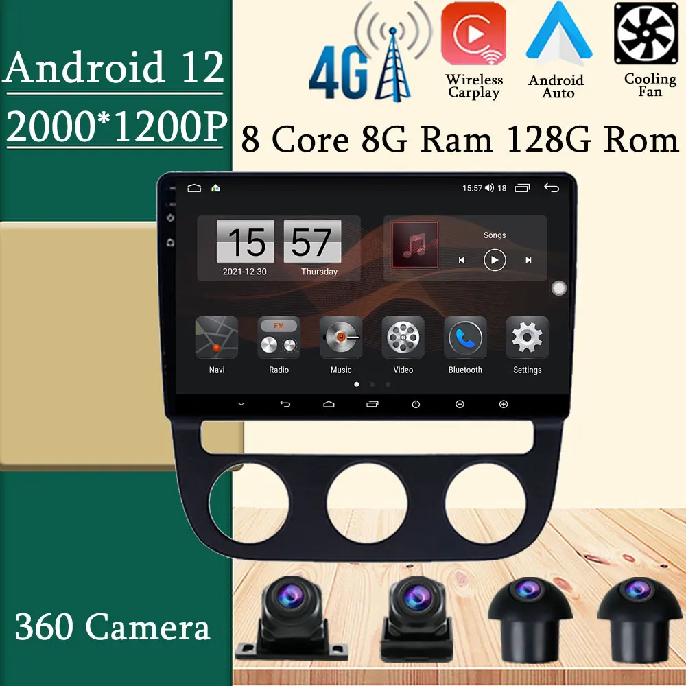 

For Volkswagen VW Jetta 5 2006-2010 Android 12 Carplay Auto Radio Multimedia Video Player GPS Navigation IPS