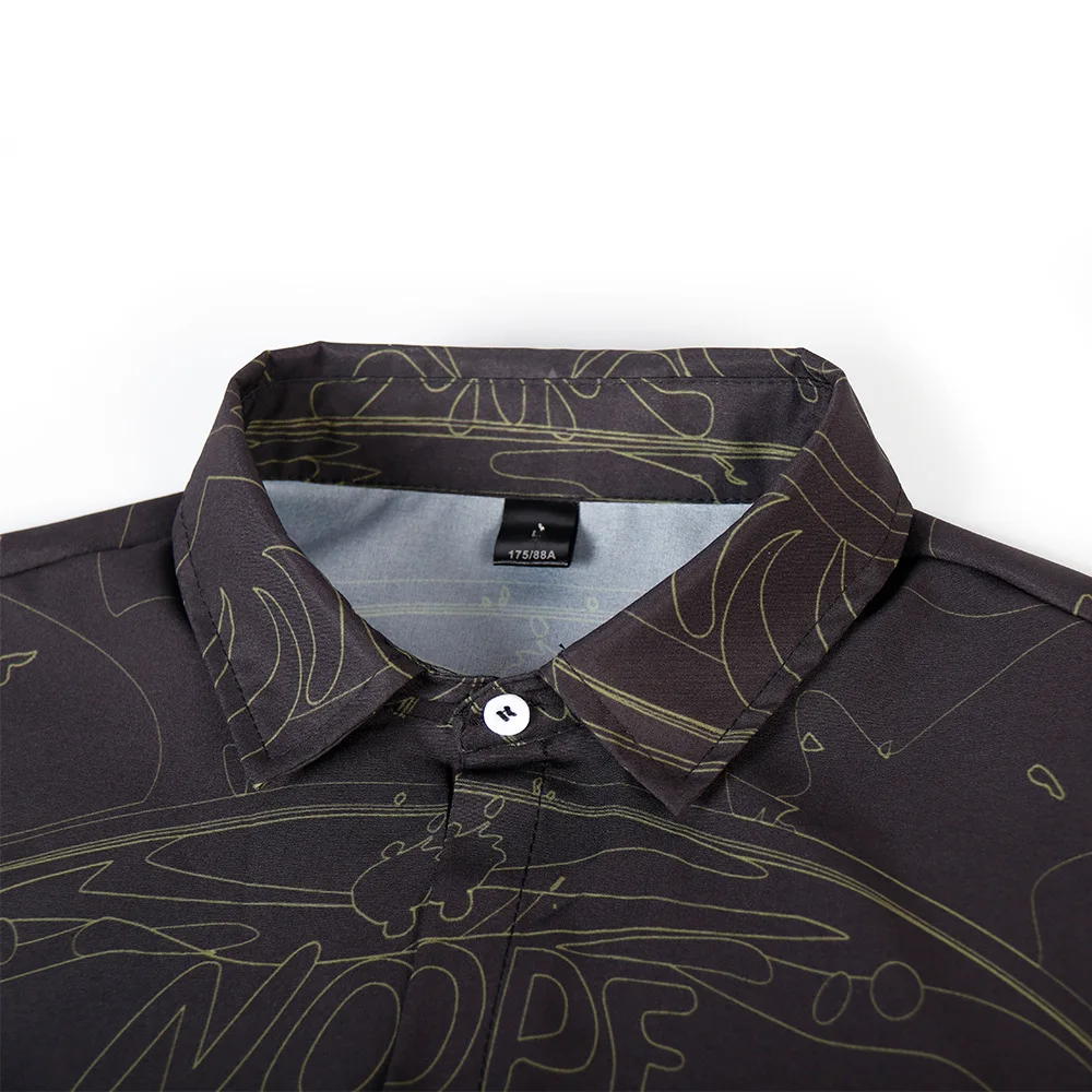 Summer 2022 Men's Shirts Short Sleeve Casual Shirts Airplane Boat Print Casual Fashion Button Up Shirts