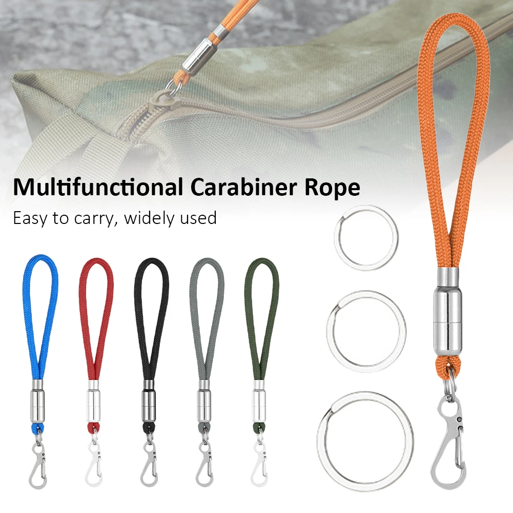 

1Pc Outdoor Camping Climbing Carabiner Rope With Key Chain Mini Spring Clip Camping Hiking Hook Backpack Tactical Buckle Clip
