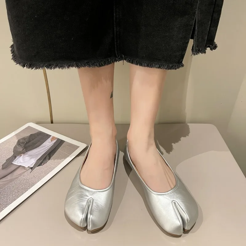 Женские босоножки с разрезом Туфли Мэри Джейн на плоской подошве повседневные