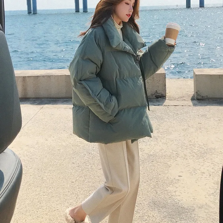 Winter loose coat short casual cotton padded jacket women