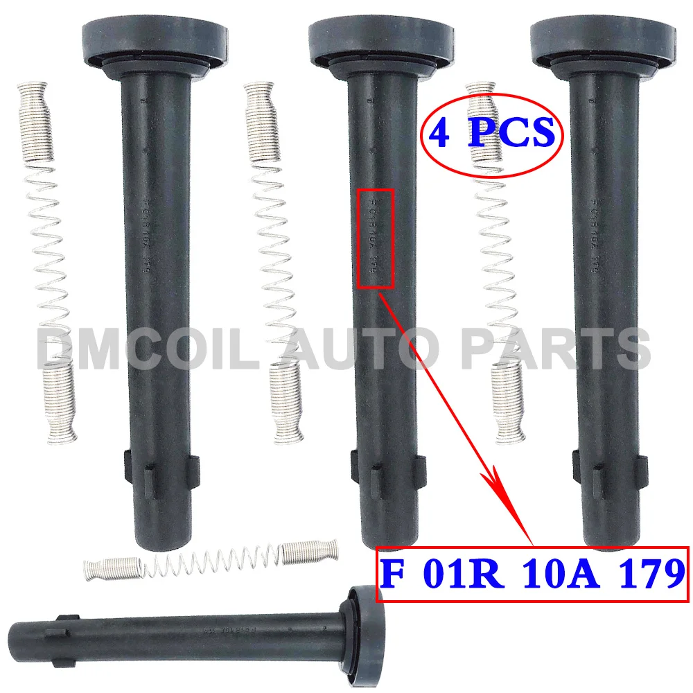 

4 шт. резиновые ботинки с пружиной для катушки зажигания для LIFAN 330 530 620 630 720 X50 X60 2010 л (-) F01R10A179 F01R00A061