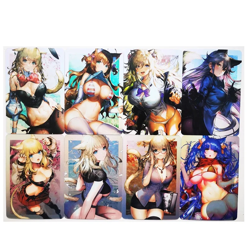 8pcs/set ACG Beauty Cat Girl Four Seasons No.2 Refraction Sexy Girls Hobby Collectibles Game Anime Collection Cards |