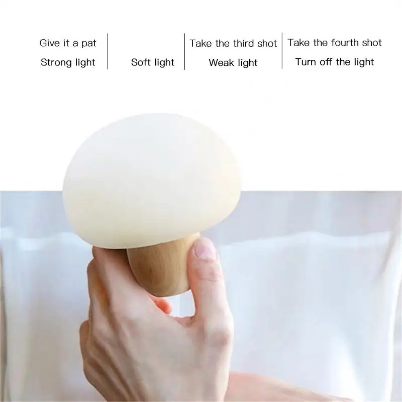 

Mushroom Silicone Pat Lamp Mini Touch Sensor Charging Nursing Light Baby Child Sleeping Bedside Lamp Atmosphere Lamp Table Lamp