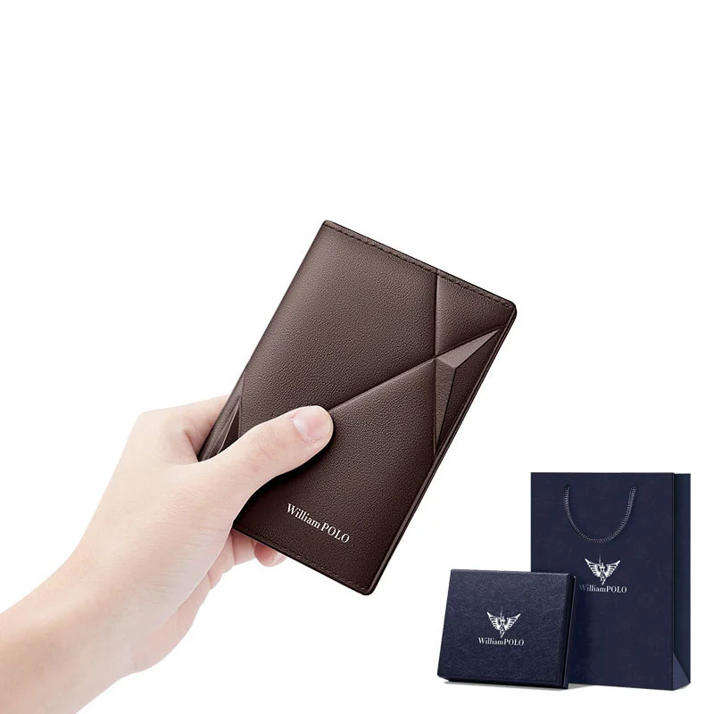 2022  new Wiliampolo men's wallet genuine leather card holder genuine cowhide men's wallet Fashion Design 2022 with gift box
