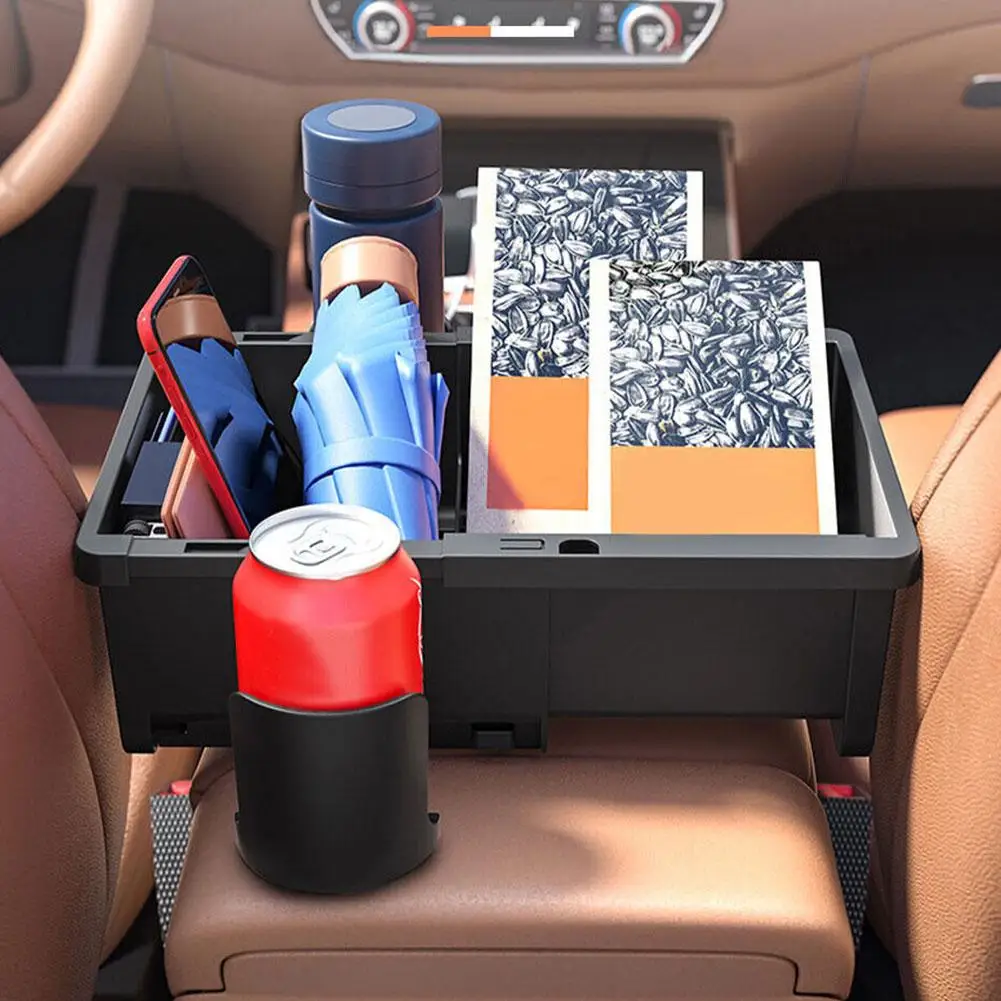 

Автомобильный ящик для хранения, многофункциональный автомобильный центральный подлокотник, скрытая коробка, подставка для чашки, консоль, органайзер, коробка для автомобильных аксессуаров Y1R8