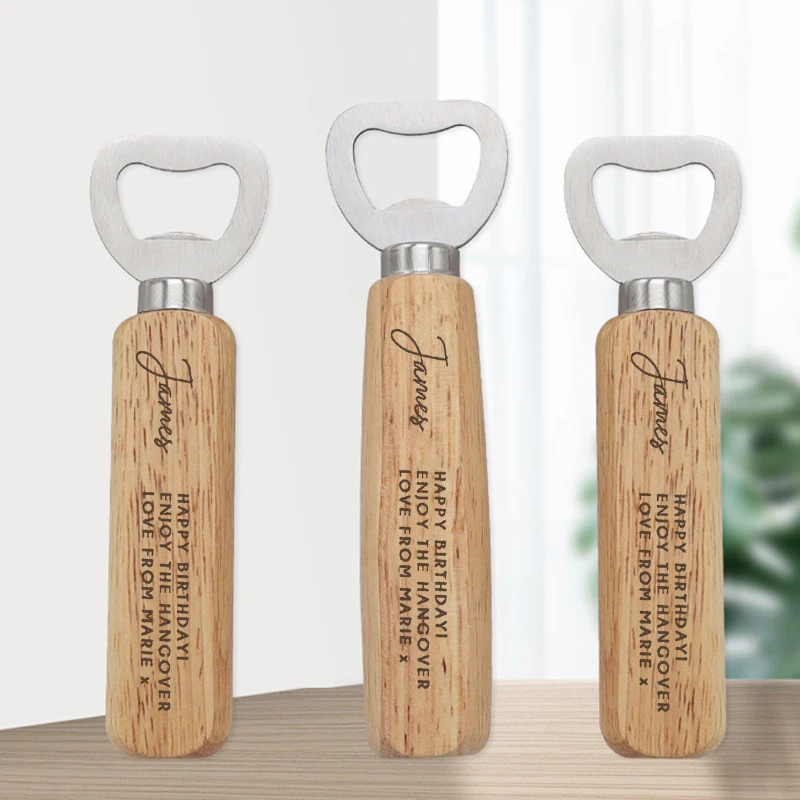 

Personalised Bottle Opener Your Text 1 Wooden Bottle Opener Laser Engraved Fathers Day Birthday Christmas Gift for Dad