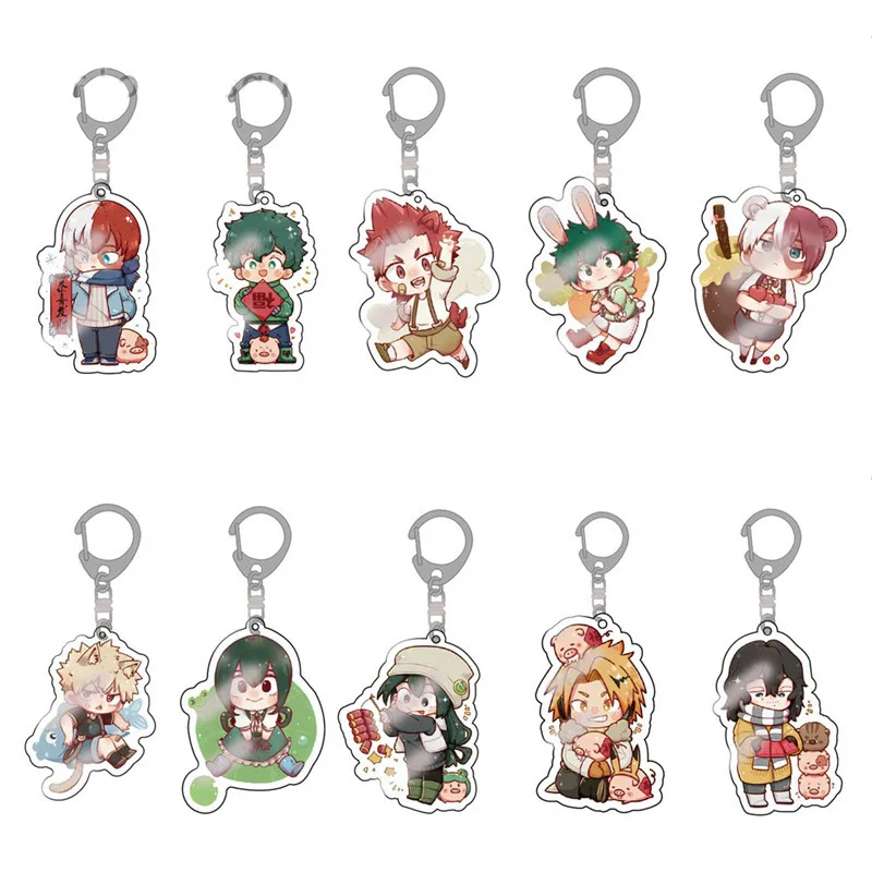 

Hot Anime My Hero Academia Midoriya Izuku Keyrings Acrylic Figure Key Chains Deku All·Might Keychain For Bags Pendant Fans Gift