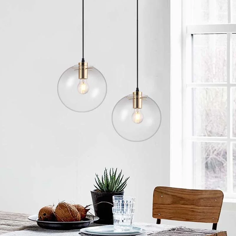 Modern Glass Lampshade Pendant Lights Dining Room Bedroom Bedside Hanging Lamps For Ceiling Kitchen Island Suspension Chandelier
