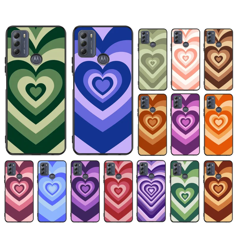 

Brown Heart Circle Case for Motorola Moto E32 E20 E40 G22 G52 G20 G30 G100 G60 G50 G10 GPure GStylus G9 One Action Macro