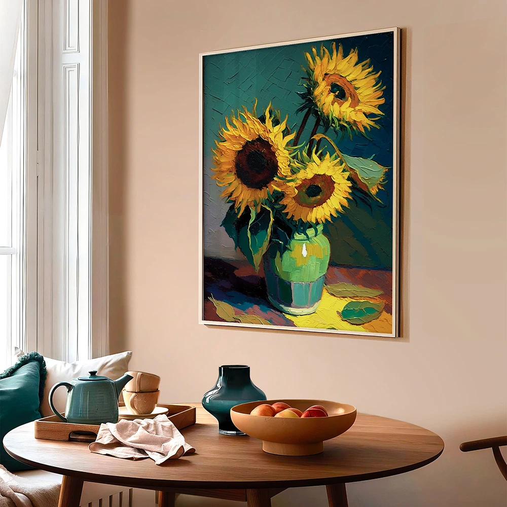 

Van Gogh Sunflower Oil Painting Wall Art Poster Abstract Vintage Mural Modern Home Decor Canvas Pictures Print Living Room Decor