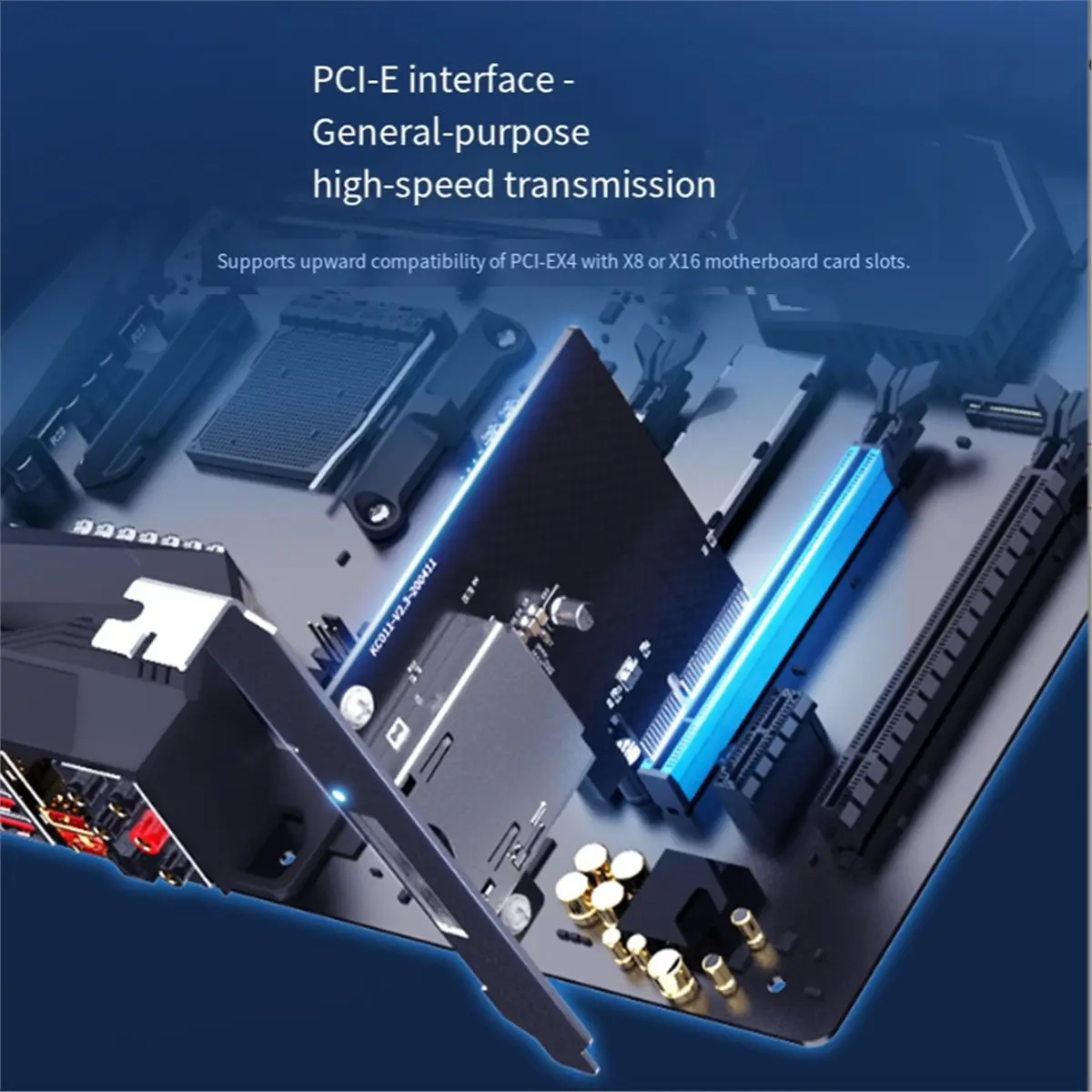 Фото (AA49) Модуль-конвертер PCI-E X4, адаптер для чтения карт CPexpress Type B, не требует драйверов, для карт памяти CFexpress Type B, PCIE №1