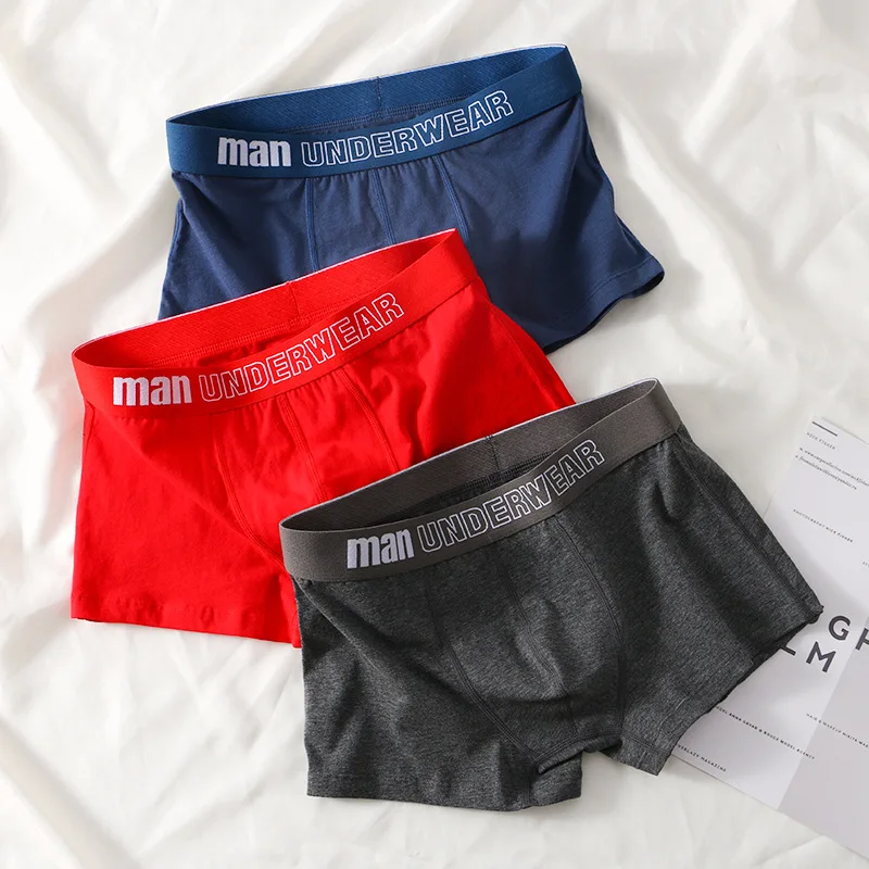 Men's Panties Soft Cotton Unpanters Men's Comforable Underwear Man Breathable Men's Boxers Solid Color Briefs Set Free Shipping