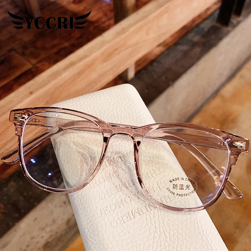 

YCCRI 2020 Fashion Anti-Blue Light Glasses Frame Women Eyewear Frame Computer Eyeglasses Vintage Spectacles Transparent Frames
