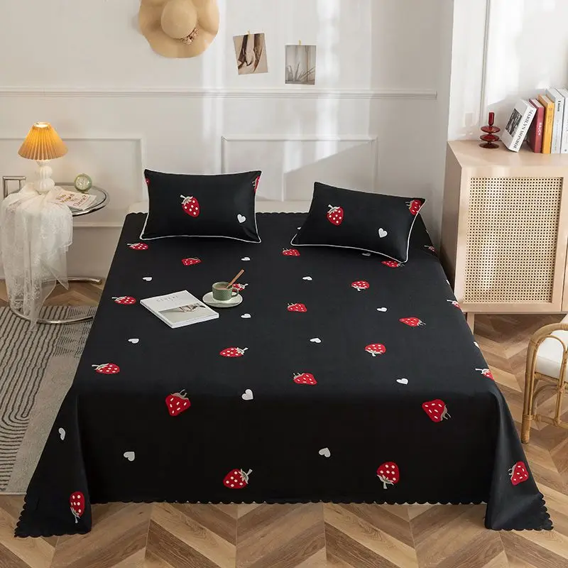 Black Bed Sheets Single-Piece Special Offer Student Dormitory Skin-friendly Twill Sanding Single Double Multi-Specification F...