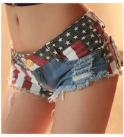 new 2020 sexy womens high waist hole jeans shorts american flag printed daisy duke ripped denim shorts