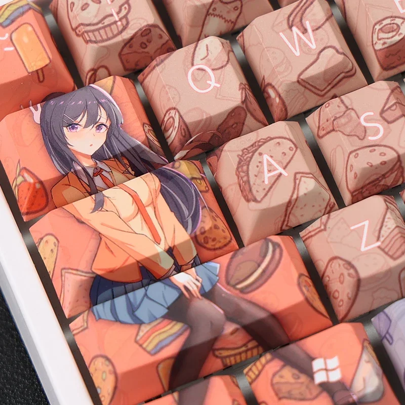 Sakurajima Mai 108 колпачки для клавиш из ПБТ 5-сторонняя сублимация Cherry MX переключатель