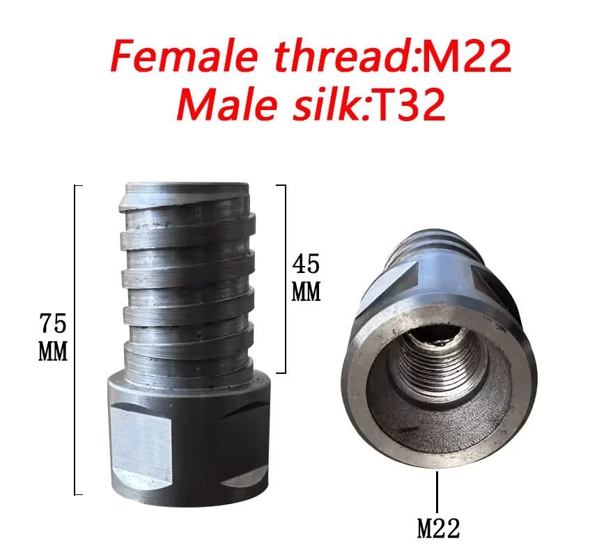 

Переходник с резьбой для алмазных сверл, колонковых бит с наружной резьбой 11-4-7 UNC на внутреннюю резьбу M22, строительные инструменты