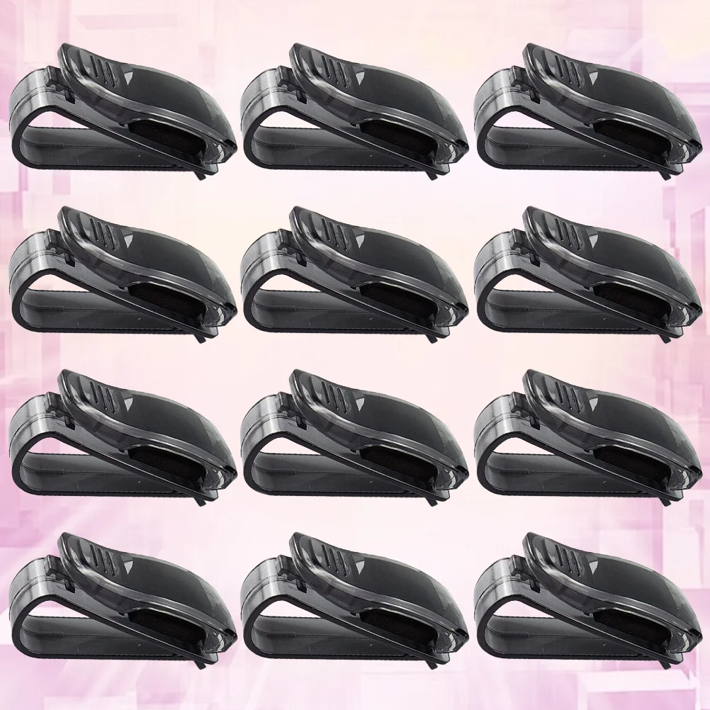 

20pcs Versatile Car Glasses Holder Sunglasses Bracket Creative Storage Clip for Car (Black)