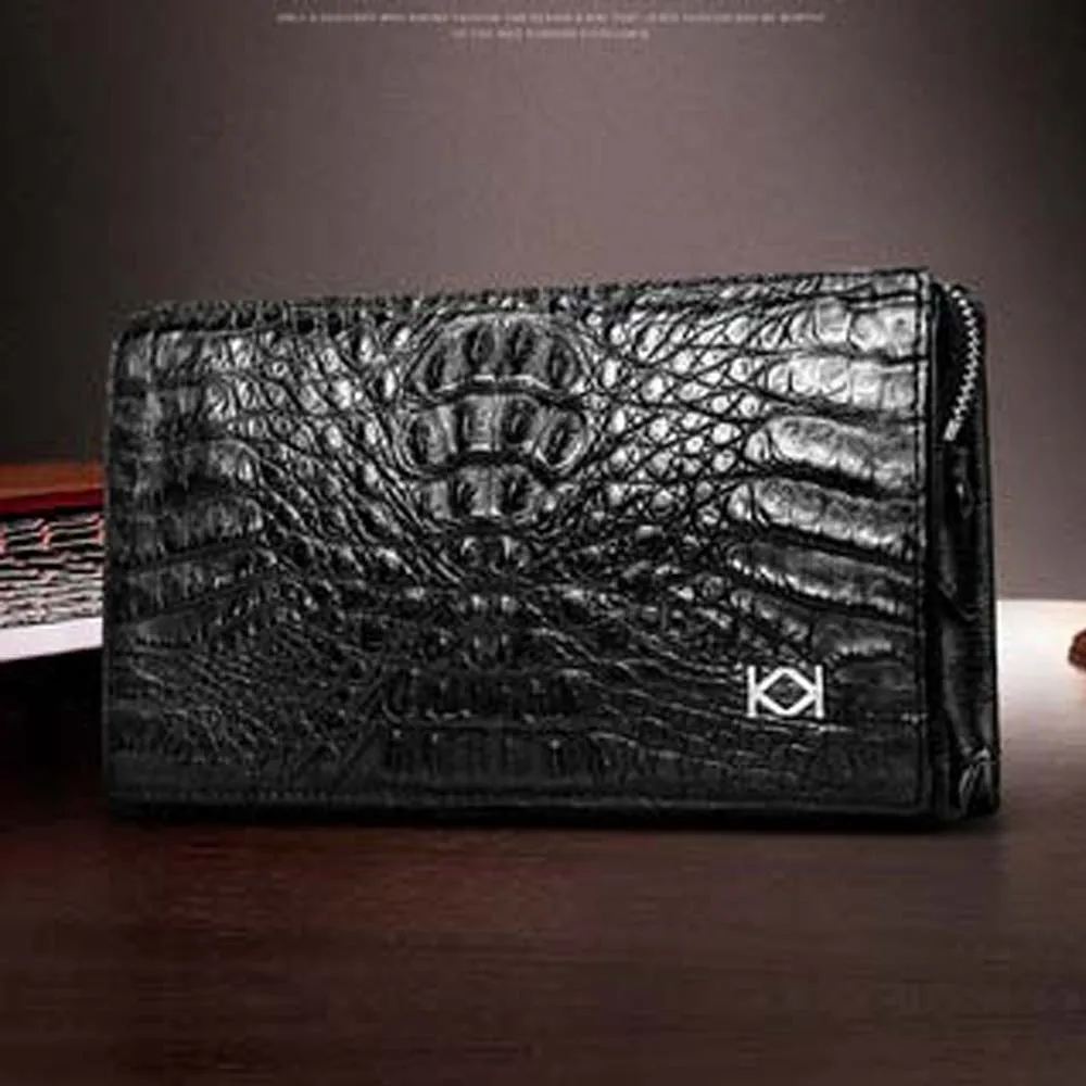 KEXIMA kadilaier Thailand  import  crocodile  Men clutch bags  male crocodile Hand bag Zipper wallet  Hand caught bag