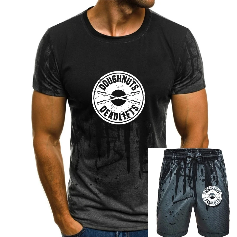 

Doughnuts And Deadlifts T-Shirt Weight Lifting Powerlifter T-Shirt Cosie Mens T Shirts Graphic Cotton T Shirt Fashionable