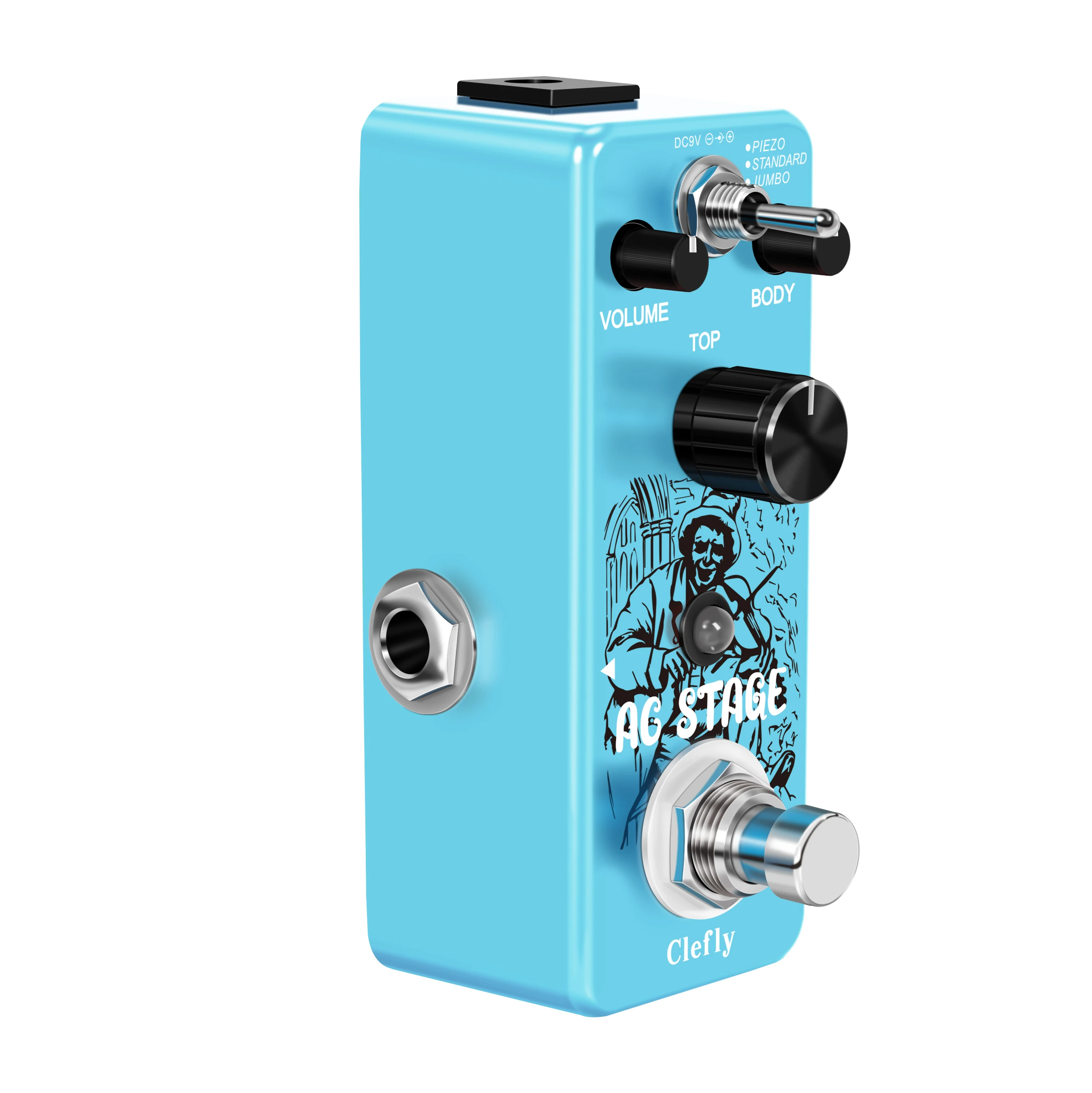 Clefly LEF-320 AC Stage Guitar Pedal Effect Analog Acoustic Pedals For Guitars Guitarist Analog Effectors Piezo Standard Jumbo