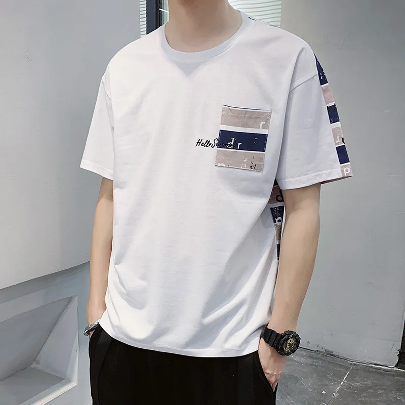 

Men's T-Shirt Summer Short Sleeve Casual Top Cotton Fabric Sweat Absorbent Breathable Front and Back Print Different Styles 2022