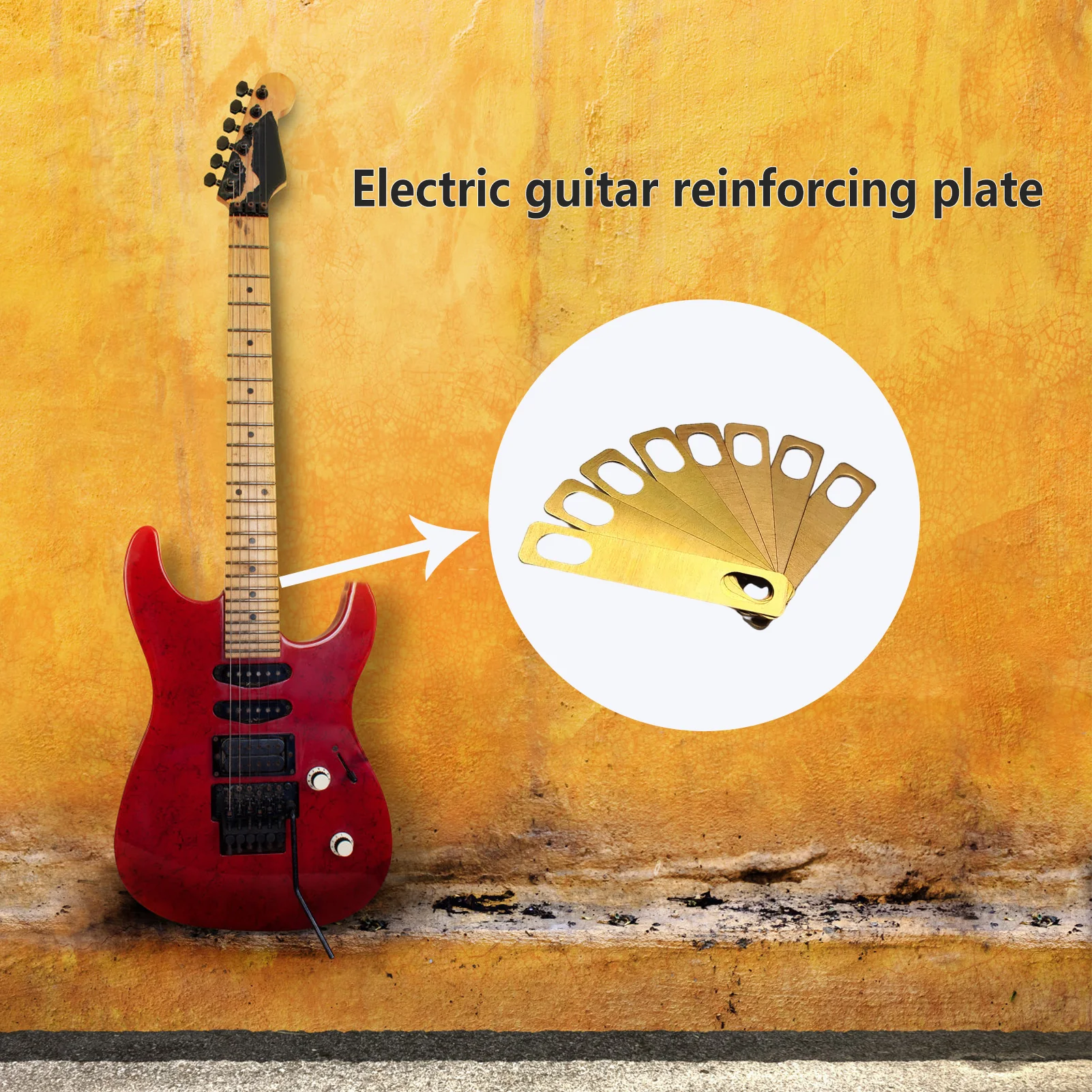 

Electric Guitar Neck Brass Neck Reinforcement Plates Square Shank Connection Thickness Raising Spacers Guitar Parts Accessories