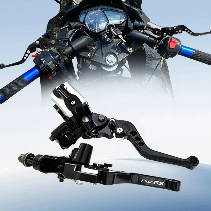 Фото Для BMW F650GS/Dakar F 650 F650 GS 2000-2013: Рычаги главного цилиндра тормоза и сцепления на руль 22 мм, гидравлический тормозной насос, CNC-обработка №1