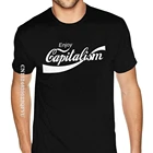 Футболка ограниченного размера с принтом наслаждайся капитализмом, забавная футболка с карикатурой, футболка Карла Маркса, футболка большого размера, Мужская футболка в готическом стиле с аниме, скидка