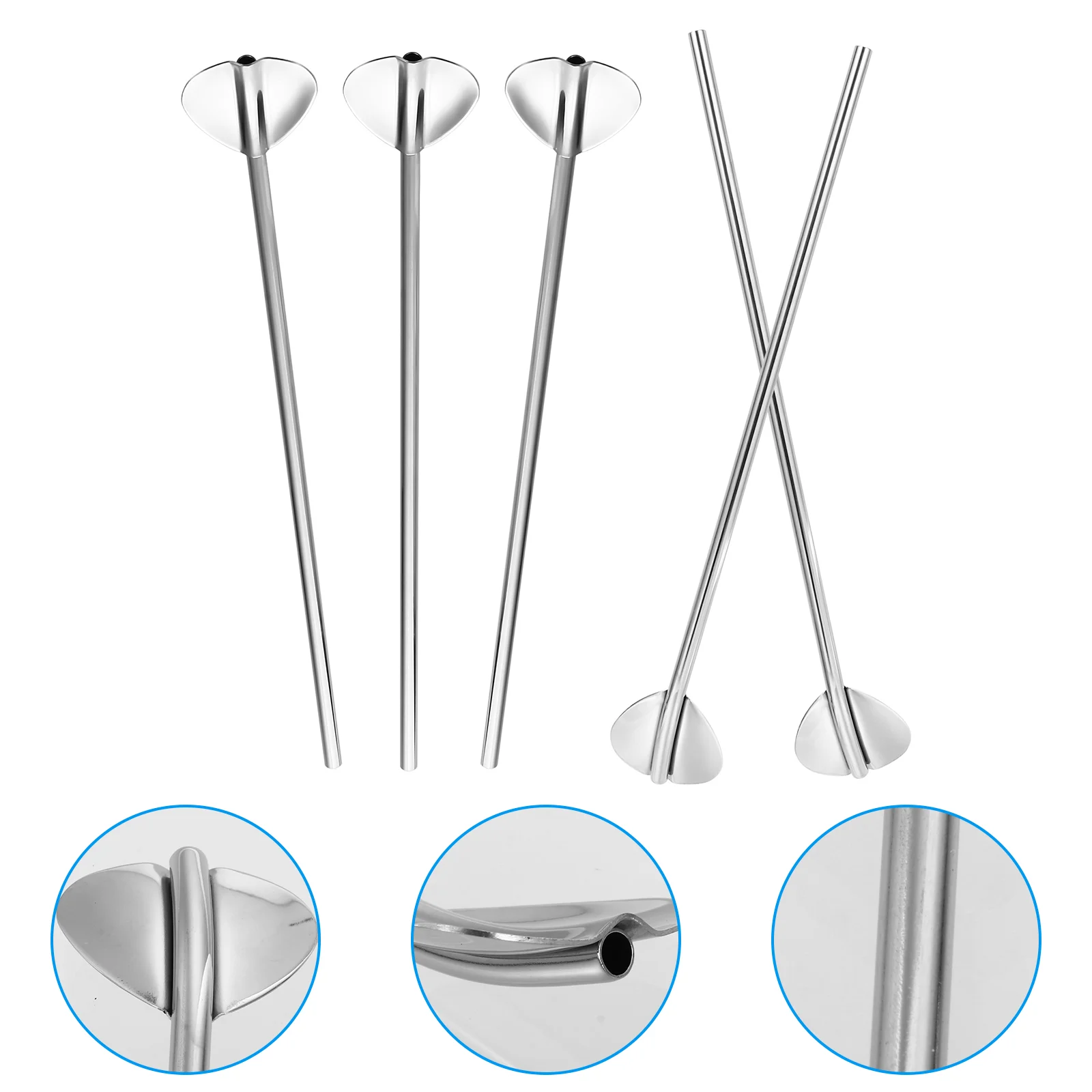 

Spoon Straws Straw Steel Stirring Stainless Metal Coffee Tea Drinking Filter Cocktail Swizzle Stirrer Drink Mixing Sticks
