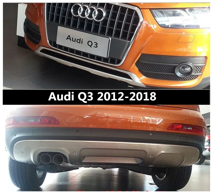 

Stainless Steel Front Lip Bumper & Rear Diffuser Protector Guard Skid Plate Cover For Audi Q3 2012 2013 2014 2015 2016 2017 2018