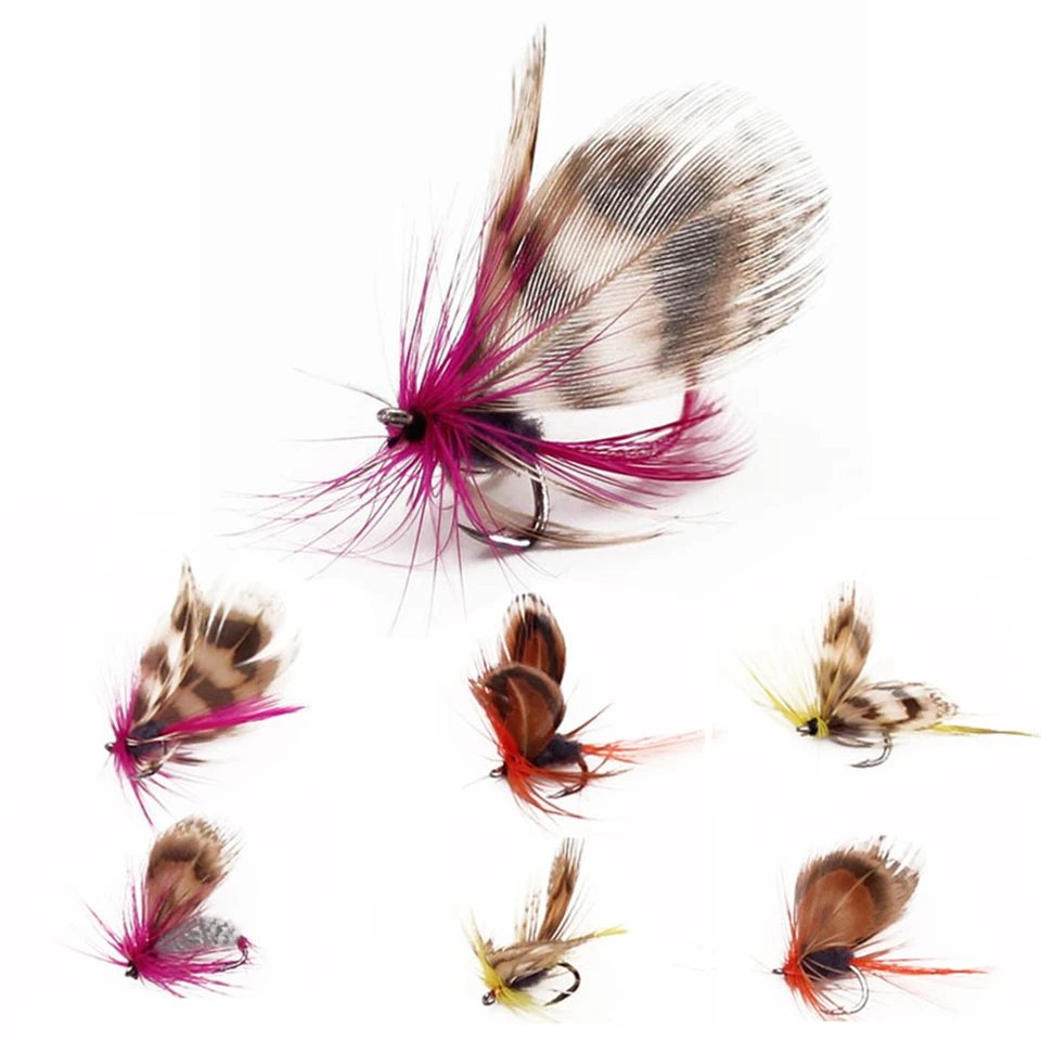 

12PCS Dry Fly Fishing Lure 8 # Hook Butterfly Biomimetic Fishing Bait Sea Ocean Boat Rock Lake River Pond Fishing Insect Bait