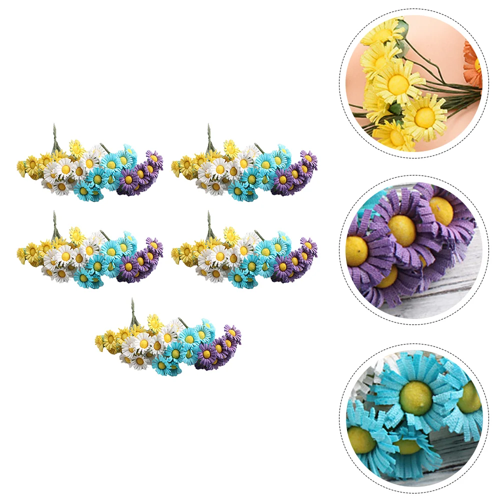 

Flowers Flower Bouquet Daisy Daisies Artificial Faux Mini Fake Bundle Decor Weddingsilk Vase Realistic Garden Decoration Stems