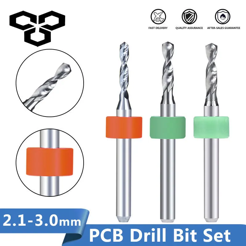 

10pcs 2.1mm to 3.0mm PCB Drill Bit Set for Drilling Print Circuit Board Carbide CNC Machine Mini Drill Bits