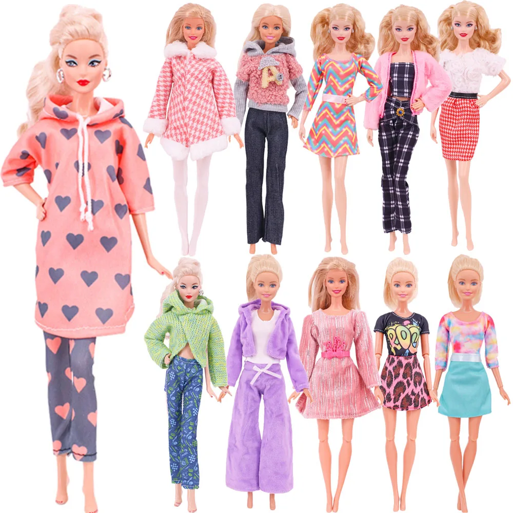 

Fashion Barbies Doll Clothes Set Fit For 11.8inch Doll Daily Casual Clothing Barbies&BJD Doll Accessories Girl's Gift