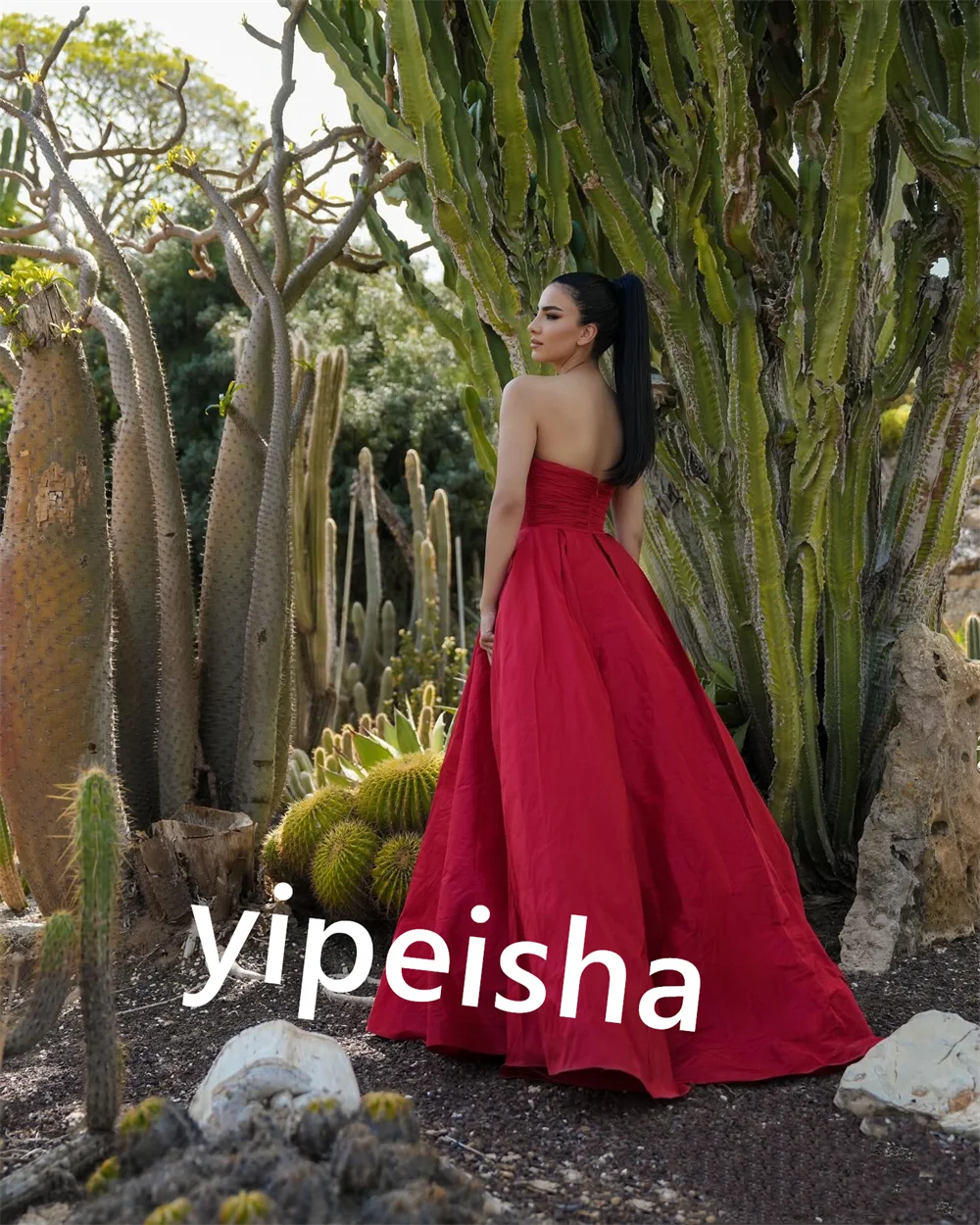 Пляжное платье трапециевидной формы с джерси и бантом по индивидуальному заказу