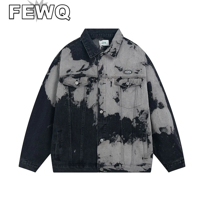 

Куртка FEWQ Мужская джинсовая в американском стиле, винтажная Повседневная Верхняя одежда, уличная одежда в стиле сафари, весна 2023