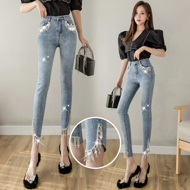 

pearls flare jeans women wide leg pants