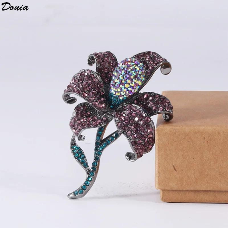

Donia Jewelry Fashion New Rose Temperament High-End Flower Brooch Exposure-Proof Scarf Buckle Pin