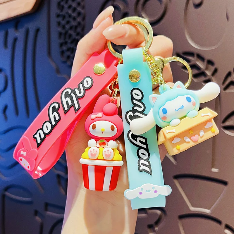 Sanrio Hello Kitty Фигурки Брелок Kuromi My Melody Фигурка Модель ПВХ Cinnamoroll Украшения Подарки