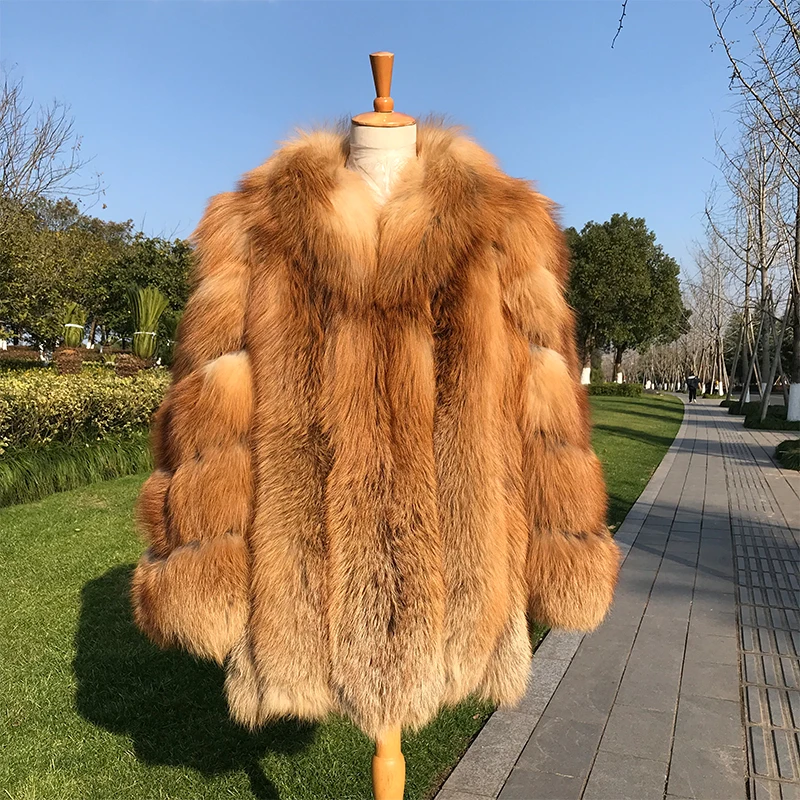 Women Winter 2022 Luxury Fox Fur Coat Gorgeous Natural Fox Red Fox Jacket Stunning Thick Warm Fur Coats High Quality enlarge