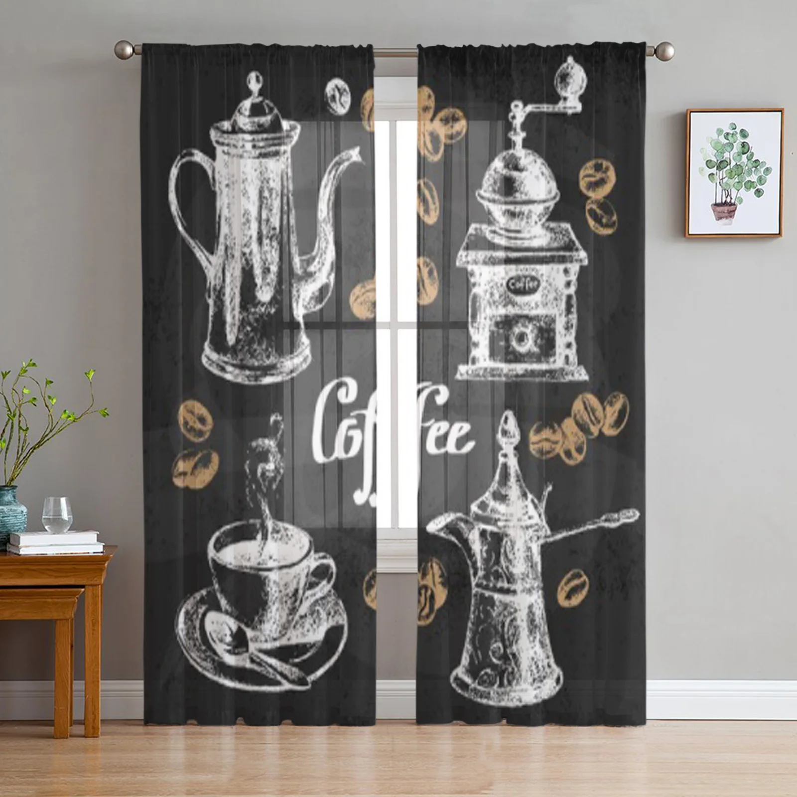 

Набор для фотографирования кофе тюлевые занавески для гостиной прозрачные Занавески для спальни органза декоративные оконные шторы