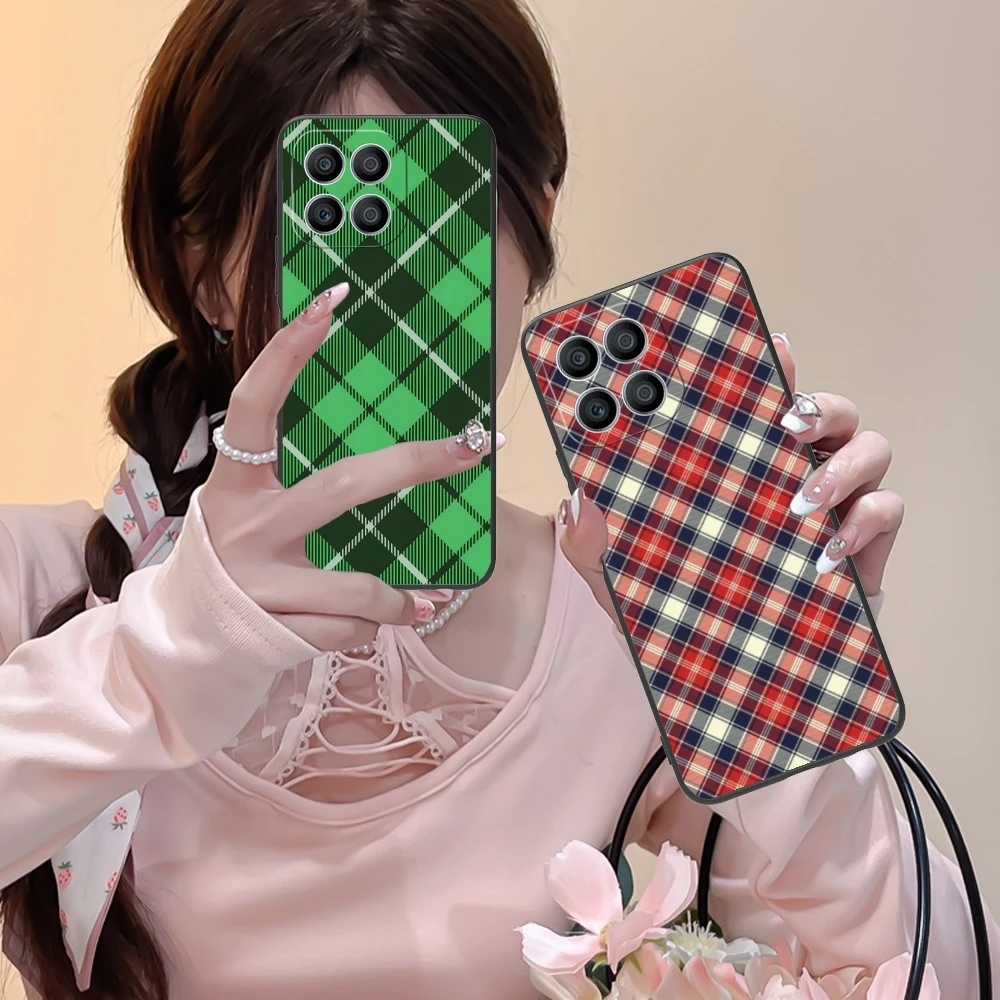 Чехол для мобильного телефона с решетчатой текстурой Huawei Honor 90 80 70 60 50 30 20 10 9 8 7 Pro S