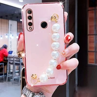 for huawei y9s cover luxury electroplated pearl bracelet case for huawei honor 9x 8x 10 10i 20 20i 20s 30i 30s lite pro v30 v40