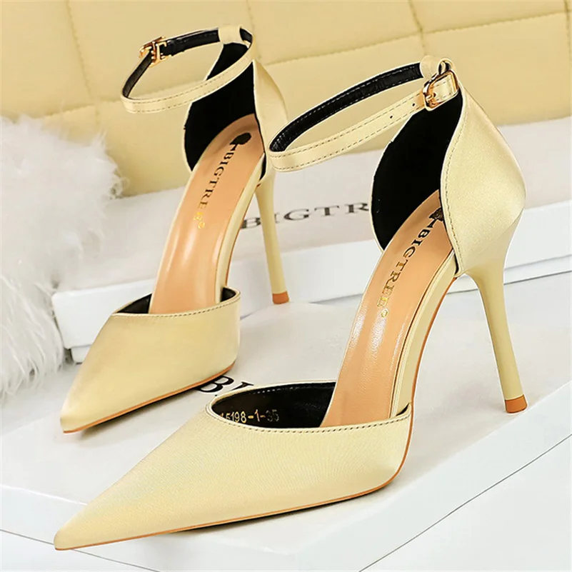 

Босоножки женские на высоком каблуке 10 см, пикантные туфли-лодочки на шпильке, шелковые свадебные туфли для невесты, цвет золотой/бордовый/красный