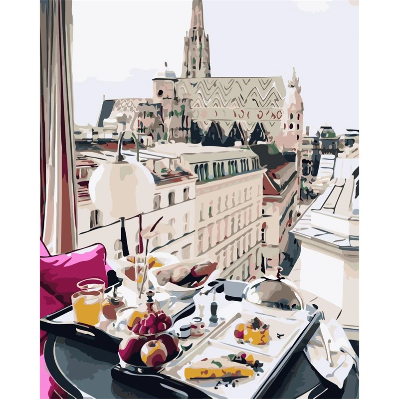 

No.677 Painting By Numbers DIY Oil Coloring Paint By Numbers Set Gift Drawing By Numbers Canvas Decor New Arrivals